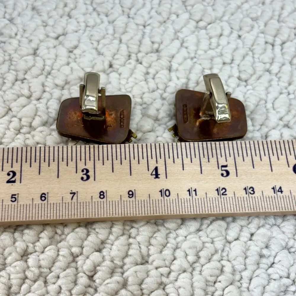Salvador Teran? Taxco Mexico Running Man Large 1” Men’s Cufflinks VTG Stamped 1